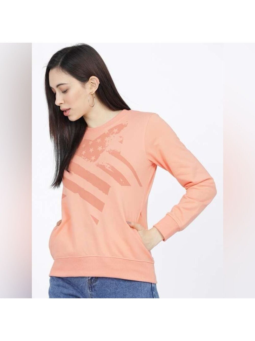 Tokyo Talkies USA Star Peach Crewneck XL